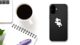 Silly Puppy Dog Sticker on a Phone (New) example