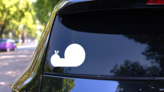 Silly Snail Sticker on a Rear Car Window (New) example