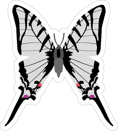 Silver Butterfly Sticker