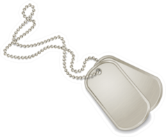 Silver Dog Tags Sticker