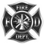 Silver Fireman Maltese Cross Engraved Sticker