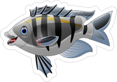Silver Fish Sticker