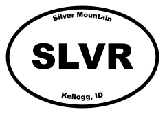 Silver Mountain Oval Sticker