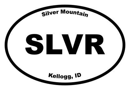 Silver Mountain Oval Sticker