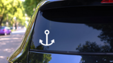 Simple Anchor Sticker on a Rear Car Window (New) example