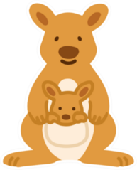 Simple And Flat Colored Kangaroo Sticker