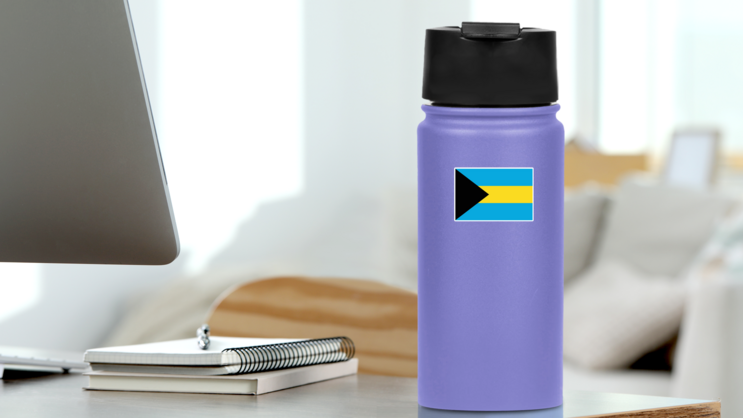 Simple Bahamas Sticker on a Water Bottle (New) example