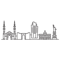 Simple Beirut Skyline Sticker
