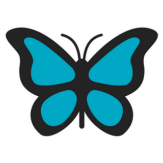 Simple Blue and Black Butterfly Sticker