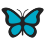 Simple Blue and Black Butterfly Sticker