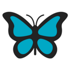 Simple Blue and Black Butterfly Sticker