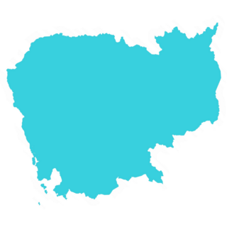 Simple Blue Cambodia Sticker