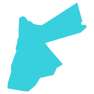 Simple Blue Map Of Jordan Sticker