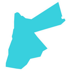 Simple Blue Map Of Jordan Sticker