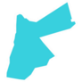 Simple Blue Map Of Jordan Sticker