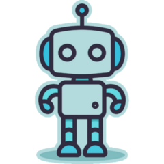 Simple Blue Robot Sticker