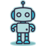 Simple Blue Robot Sticker