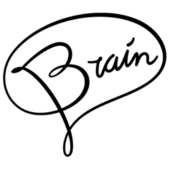 Simple Brain Typographic Sticker