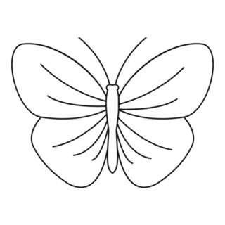Simple Butterfly Outline Transfer Sticker