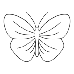 Simple Butterfly Outline Transfer Sticker