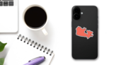 Simple Canada Map Icon Sticker on a Phone (New) example