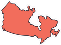 Simple Canada Map Icon Sticker