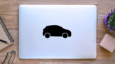 Simple Car Silhouette Sticker on a Laptop (New) example