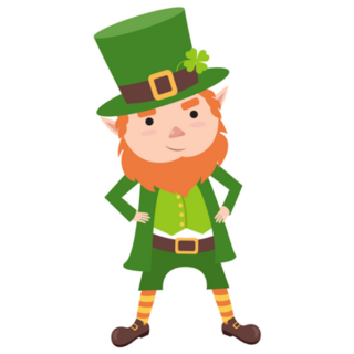 Simple Cartoon Leprechaun Character Standing