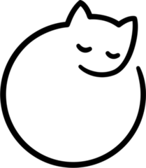 Simple Cat Circle Sticker