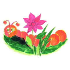 Simple Childrens Drawing Of Caterpillar Sticker