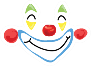 Simple Clown Smiling Face Red Nose Smile Cute Sticker
