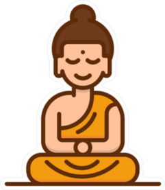 Simple Color Buddha Icon Sticker