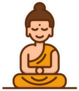 Simple Color Buddha Icon Sticker