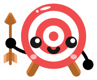Simple Cute Arrow And Bullseye Character Sticker