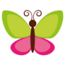Simple Cute Green and Pink Butterfly Sticker