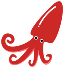 Simple Cute Squid logo sticker