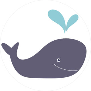 Simple Design Whale Sticker