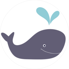 Simple Design Whale Sticker