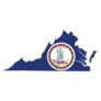 Simple Flat Flag Map Of The Federal State Of Virginia Sticker