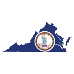 Simple Flat Flag Map Of The Federal State Of Virginia Sticker
