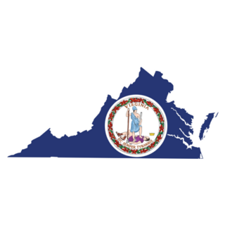 Simple Flat Flag Map Of The Federal State Of Virginia Sticker