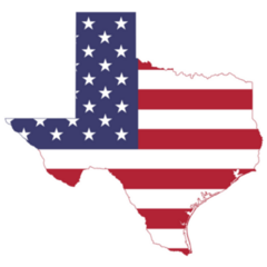 Simple Flat Flag Of USA On State Of Texas Sticker