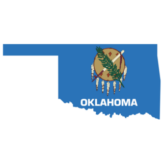 Simple Flat Flag State Of Oklahoma Blue Sticker