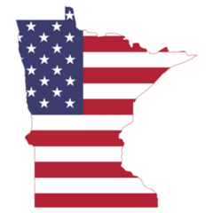 Simple Flat Us Flag Map Of Minnesota Sticker