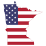Simple Flat Us Flag Map Of Minnesota Sticker