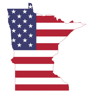 Simple Flat Us Flag Map Of Minnesota Sticker