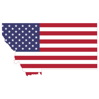 Simple Flat Us Flag Map Of Montana