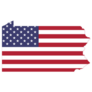 Simple Flat Us Flag Map Of The Federal State Of Pennsylvania Sticker