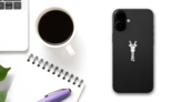 Simple Giraffe Illustration Sticker on a Phone (New) example