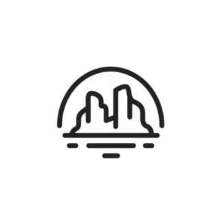 Simple Grand Canyon Utah Line Art Sticker